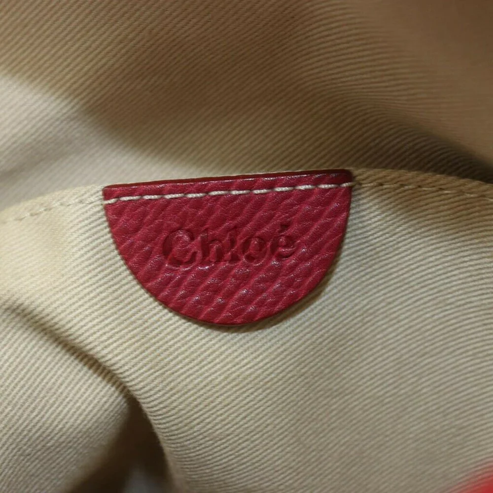 authentic Chloe Shoulder Bag Reds Leather